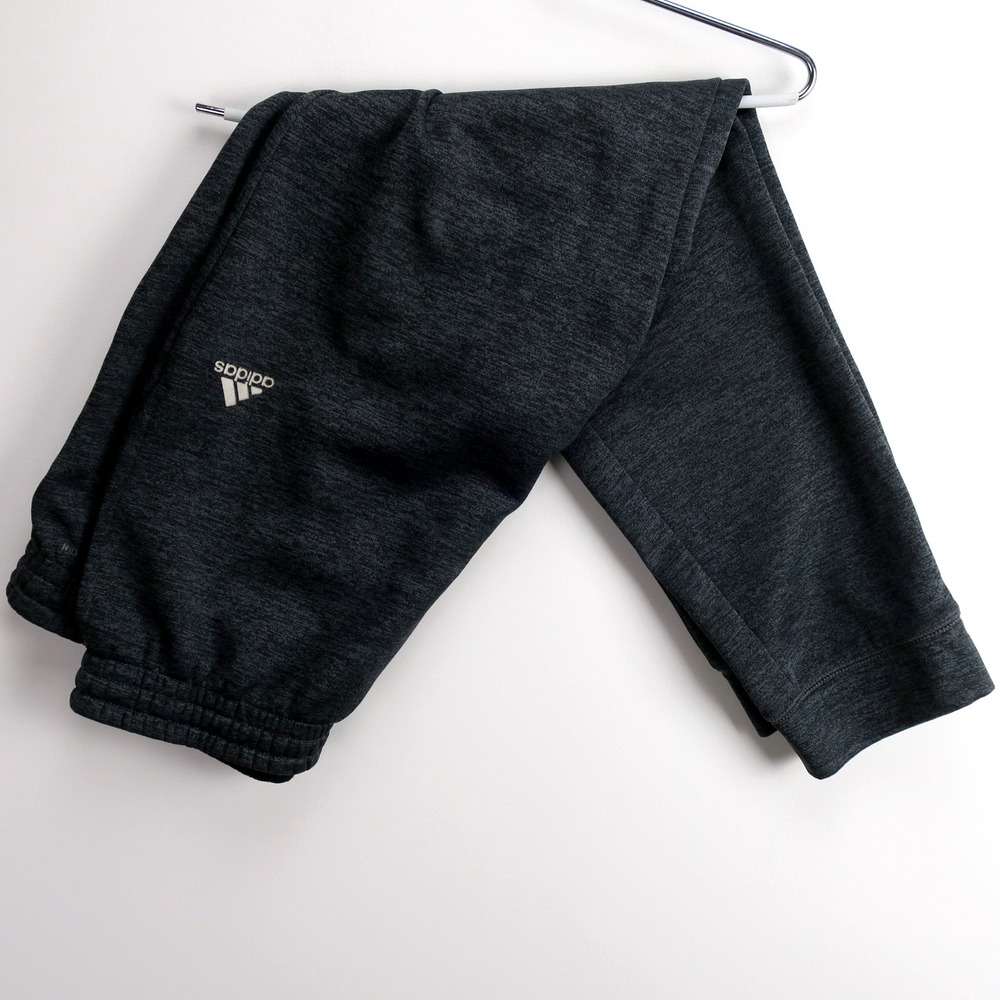 Adidas Mens Jogger Sweatpants Large Gray Tapered Athletic Gym Climawarm